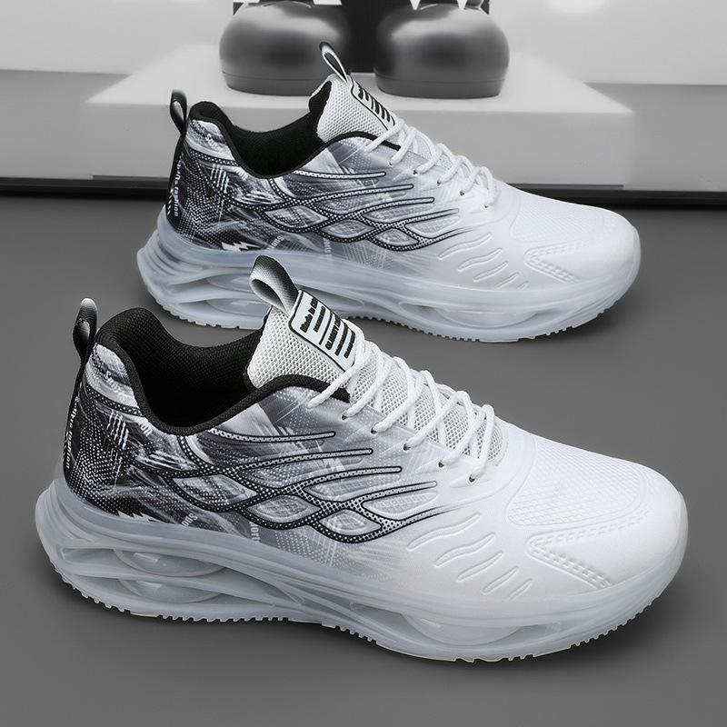 Men's Shoes Summer Breathable New Youth Sports Leisure Running Heightening Air Cushion Shock Absorption Mesh Dad Shoes