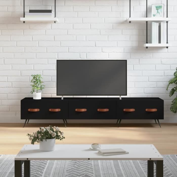 VidaXL Meuble TV noir 150x36x30 cm bois d'ingénierie 829125