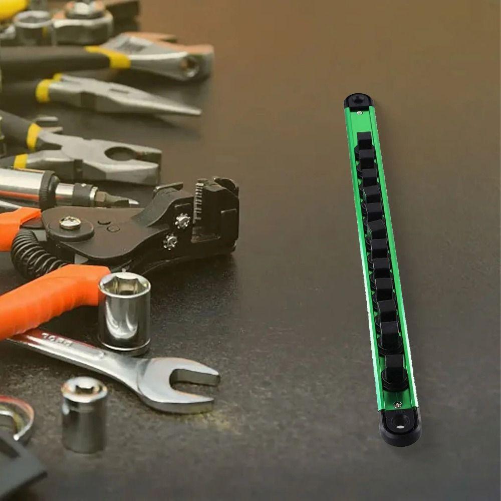 Adjustable Magnetic Socket Organizer 1/4 3/8 1/2 Inch Socket Clip Rail Holder Socket Storage Rack
