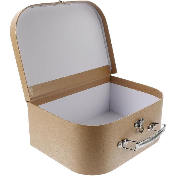 Mipcase Paperboard Suitcases, Vintage Suitcase Desktop Cardboard Decorative Storage Boxes with Lids for Wedding Home Decoration