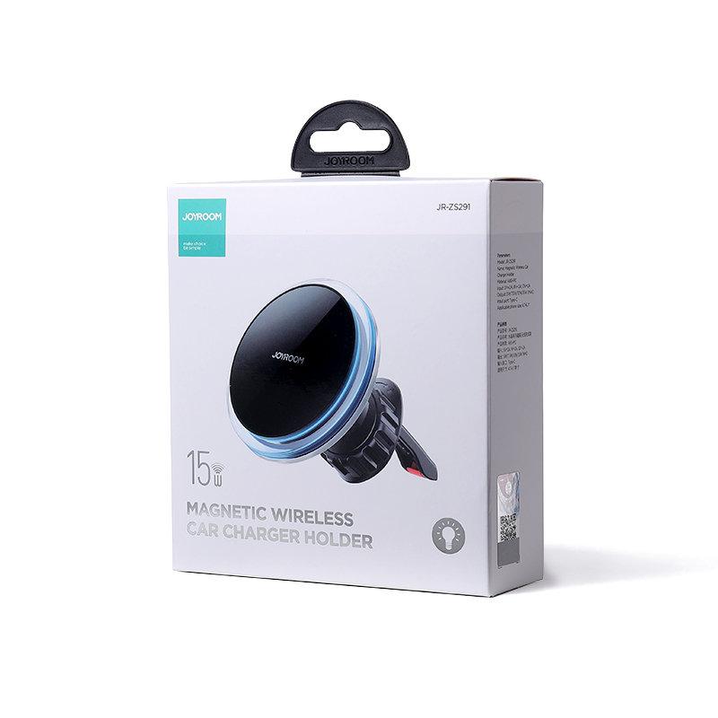 Supporto per telefono da auto con caricabatteria wireless Qi da 15W MagSafe per griglia, argento