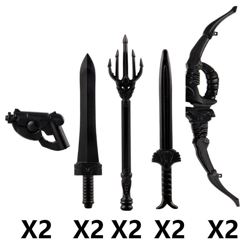 MOC Medieval Building Block Soldier Figure Weapon Accessories Battle Axe Bow Arrow Sword Sheath Shield Assembly Puzzle Brick Toy