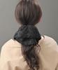 VINGTAINE Jacquard Chiffon Adult Hair Adds Easy Hair Hair Scrunchie, Large, Accessory, Volume, Accent, Styling, Tie, Women's, HS-211