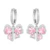 Huamei Jewelry Set Earrings Ring Pendant Pink Inlaid Butterfly Shaped Sweet Wind Female Style