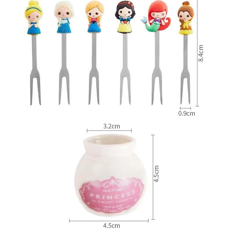 Stainless Steel Children's Fruit Forks - Cute Style Dessert & Cake Forks with Storage Jar for Baby Household Use
