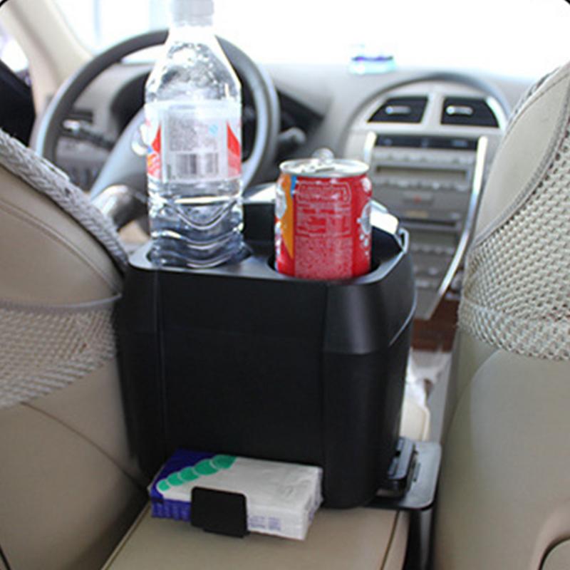Car Console Organizer With Cup Holder Car Garbage Can Cup Holder Extra Large Waste Container Storage Box Multifunctional Vehicle