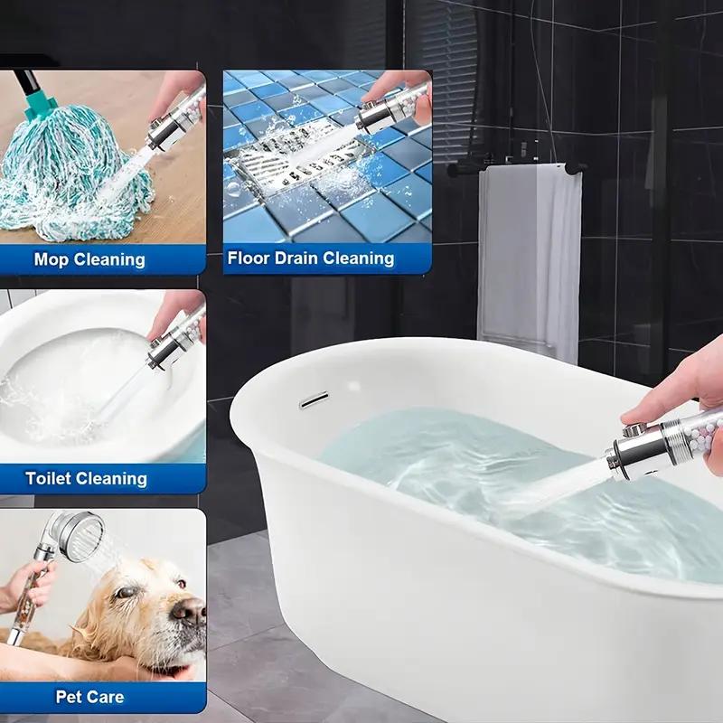 New 3-mode Negative Ion Booster Filter Shower Head One-button Water Stop Handheld Water-saving Bathroom Accessories Set