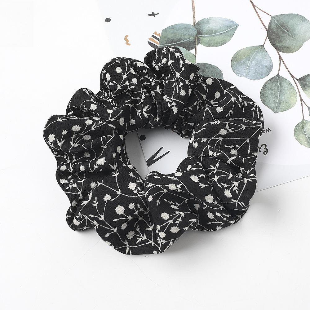 Vintage Blumige Mehrschichtige Scrunchies Premium Elastische Haargummis für Damen Niedriger Pferdeschwanzhalter Herbst Tägliches Haaraccessoire