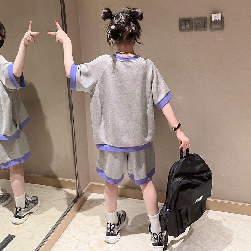 2024 Stylish Girls' Summer Sports Two-Piece Suit: Shorts & Top for Kids