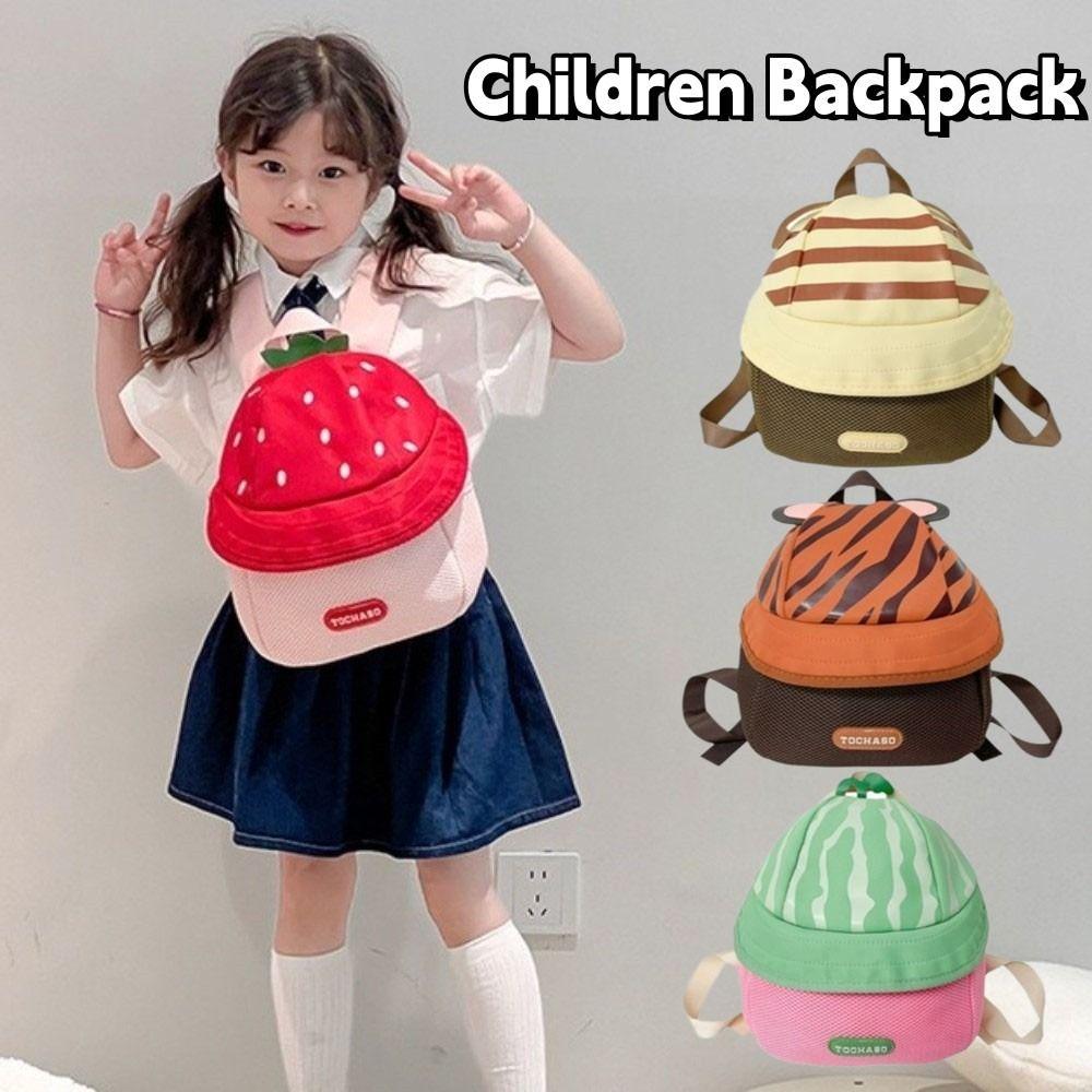 Strawberry Children Backpack Fruit Students School Bag Storage Bag Cartoon Daypack  Girls