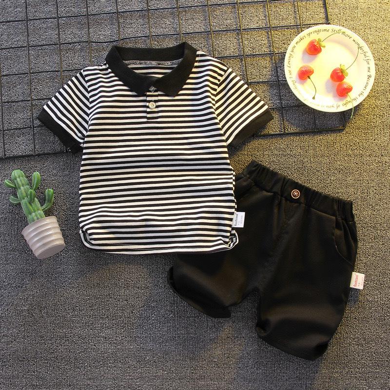 Jungen Sommeranzug Mittel- und Kleinkinder Set aus Kurzarm-T-Shirt + Hose Sportliches zweiteiliges Set