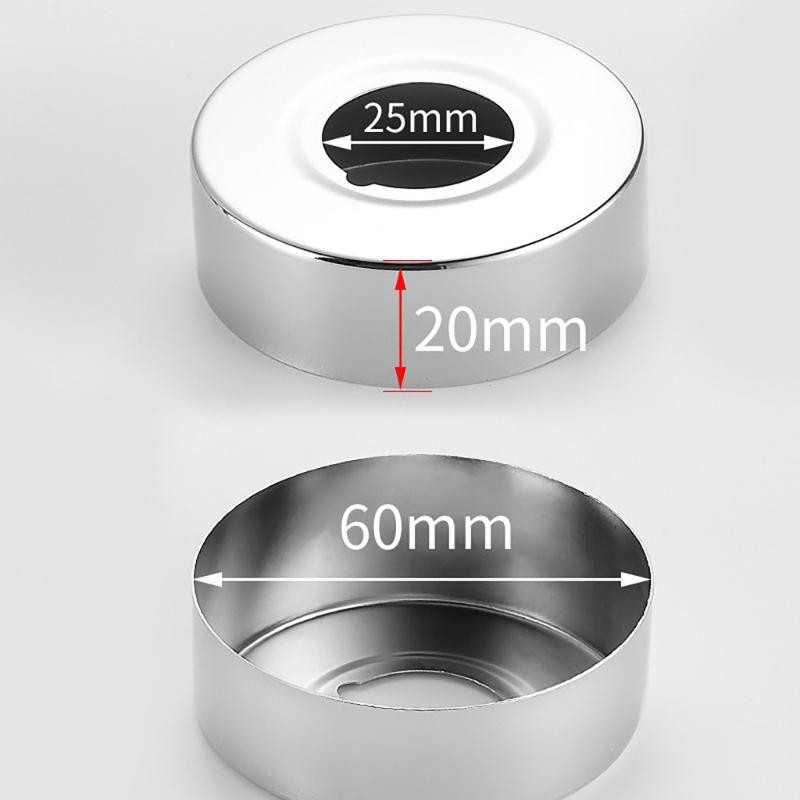 2Pcs Round Shower Faucet Cover Stainless Steel Faucet Decorative Cover Shower Raised Pipe Cover Easy to Install
