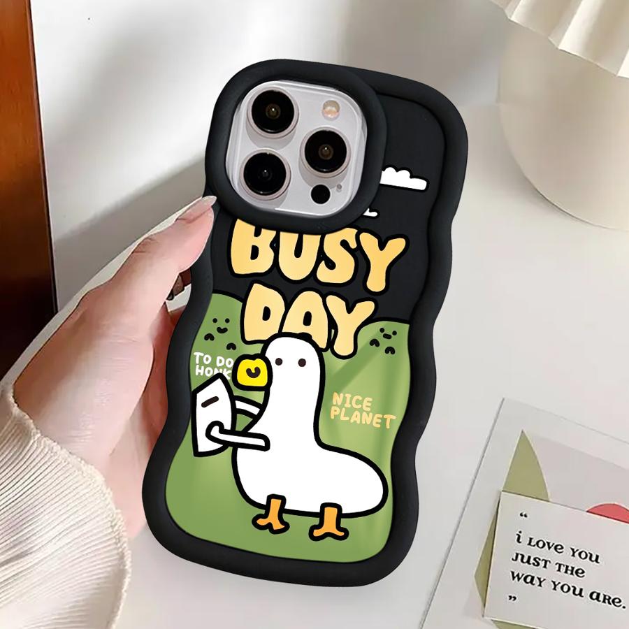 

Cartoon Duck Soft Phone Cover Case for iPhone 17 Air 14 11 12 13 8 XR 15 Plus 16 Pro Max iPhone 12 Pro Max