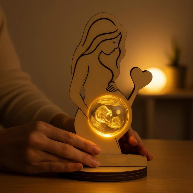 Photo Night Light Personalized 3D Crystal Ball Led Lamp For Baby Ultrasound Wedding Couple Parents Keepsake Decor Gift