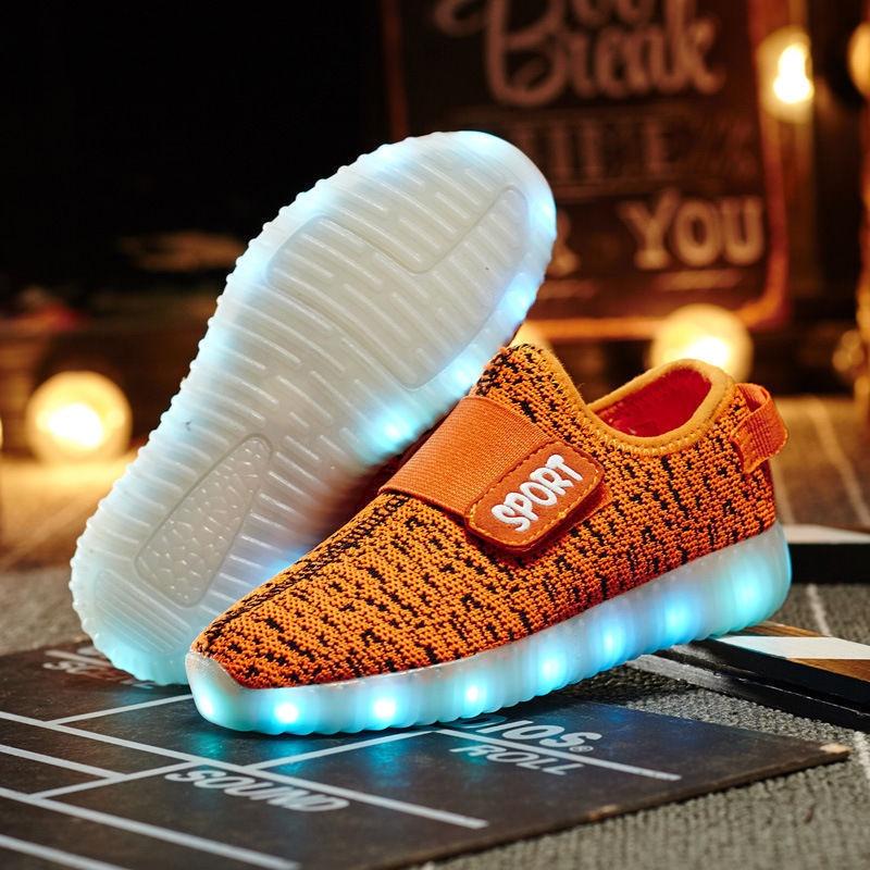 

Stylish Unisex 7 Led Light Lace-up Luminous Shoes Sneaker Sportswear Usb Rechargeable 36=Foot Length23.2cm помаранчевий