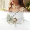 Lady Chokers Gothic Women Neck Jewelry Accessory Girl Lace Gothic Vintage Sexy Fashion Rose Pearls Beads Flower Necklace