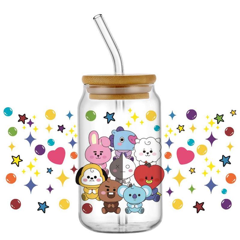 Popular Korean Oppa Groups Easy Peel Waterproof Party Diy Decals 3D Transfers Uvdtf Tumbler Stickers 16Oz Uv Dtf Cup Wraps