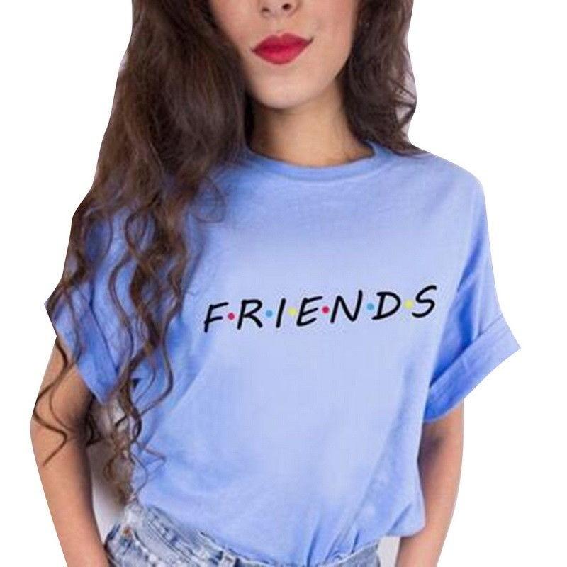 Friends Mode Séries Femme Tshirt Manche Courte Ete Haut Casual Tee Ras Cou Du