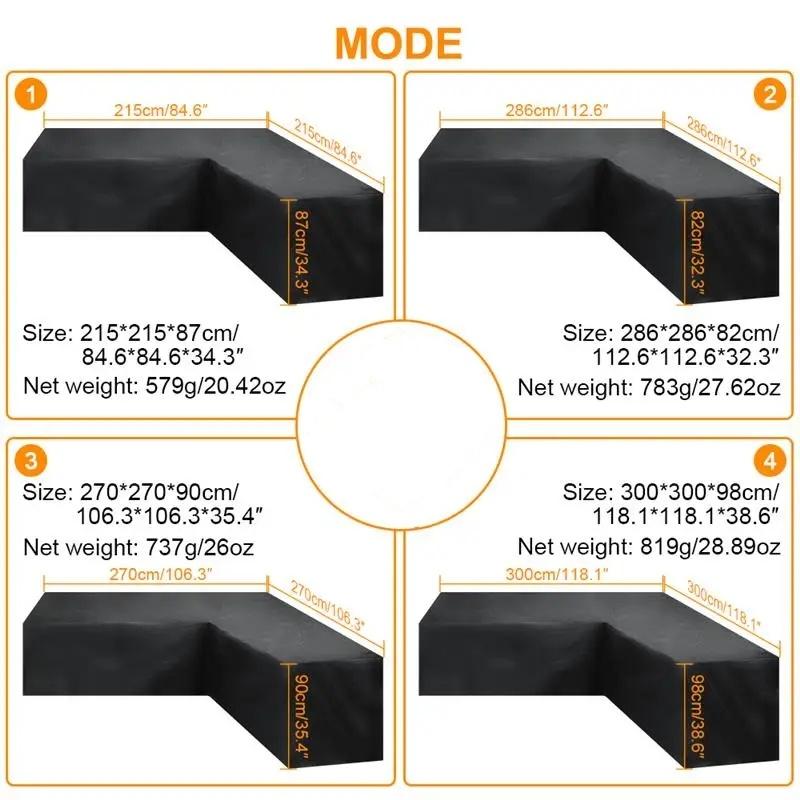 1pc L Shaped Patio Sectional  Sofa Turn Angle Cover - Outdoor Furniture Cover, High Quality 210D Heavy Duty Garden Sofa Cover