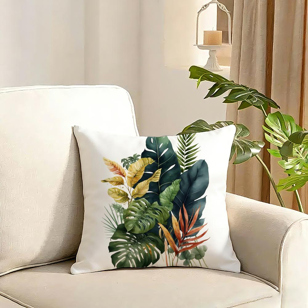 Cool Summer Prints Cushion Cover Reversible Plush Pillow Cover Soft Fluffy Home Decor for Sofa Bedroom
