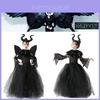 Fantasia Cosplay Malévola Angelina Jolie Vestido Roupa de Festa de Halloween Para Crianças