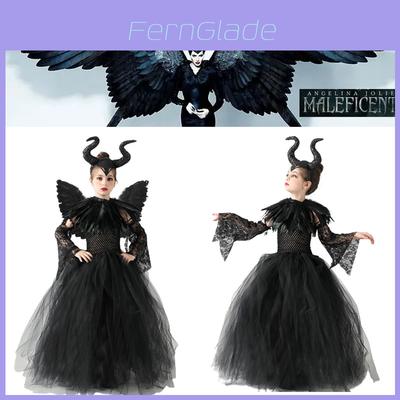 Maleficent Angelina Jolie Cosplay Kostuum Jurk Halloween Feest Outfit Voor Kinderen