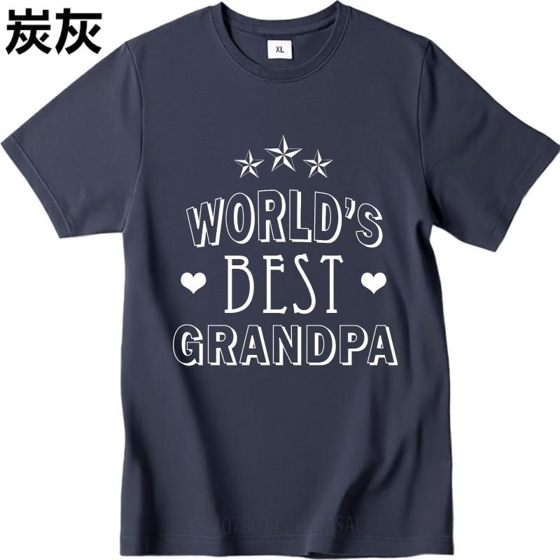 New Arrived Women Oneck Tshirt Cotton Worlds Best Grandpa With Stars And Hearts Retro For Unisex Teeshirt Male Summer Teeshirt