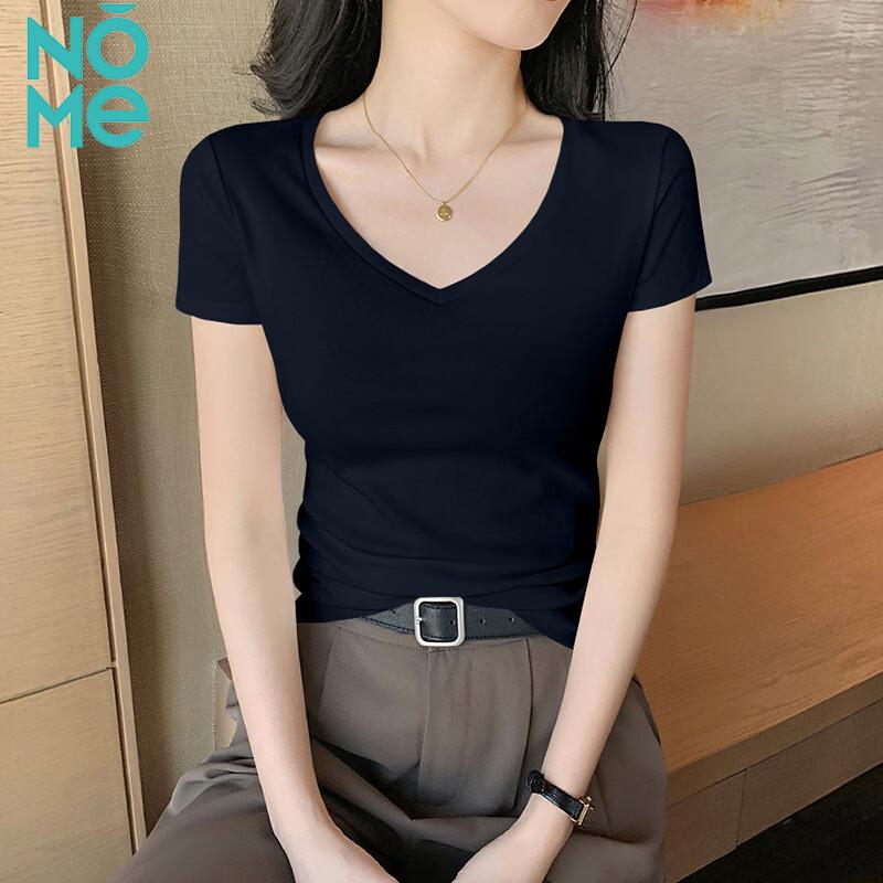 NOMe Women s V-Neck Slim Fit Short Sleeve T-Shirt XL чёрный