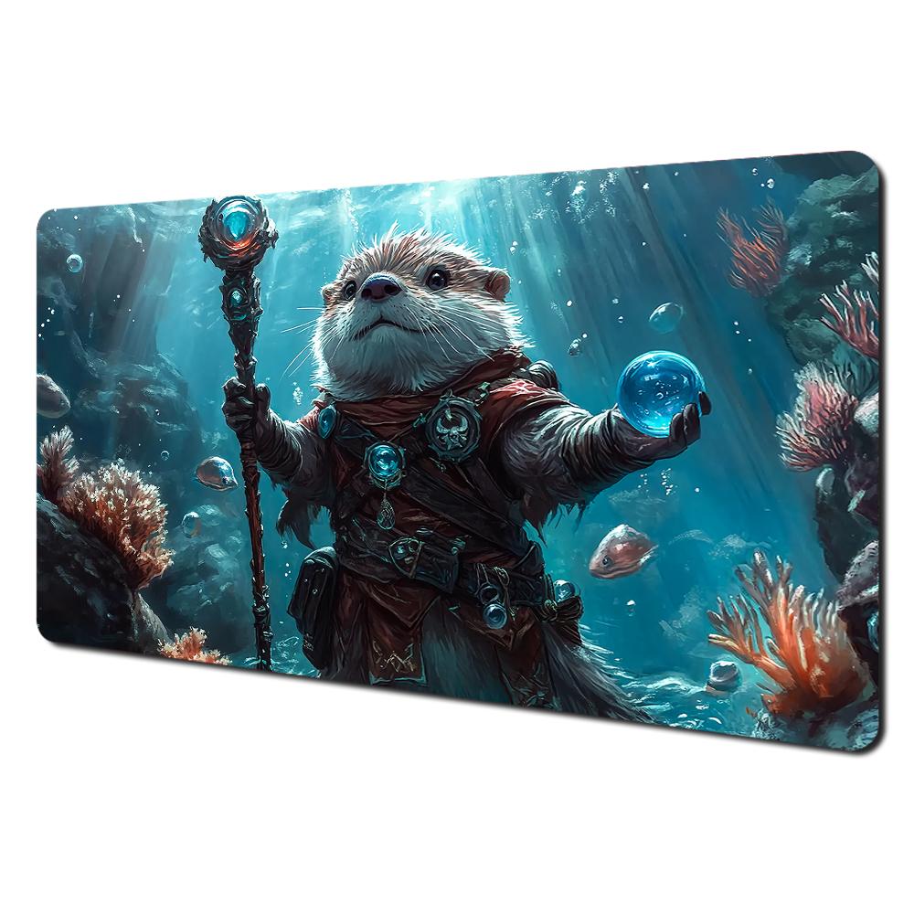 Magic Black Cat And Crystal Ball Mtg Playmat Magic Card Battle Mat 35x60cm Tapete Magic Mtg Nonslip Durable Stitched Edge