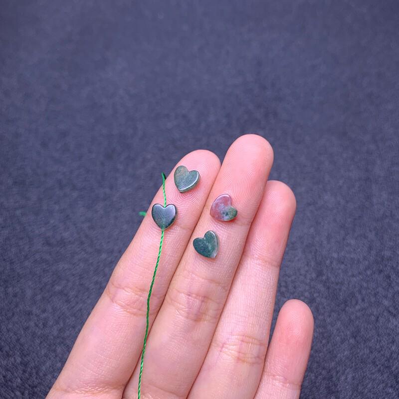 Indian Agate Small Heart Spacer Beads for DIY Jewelry