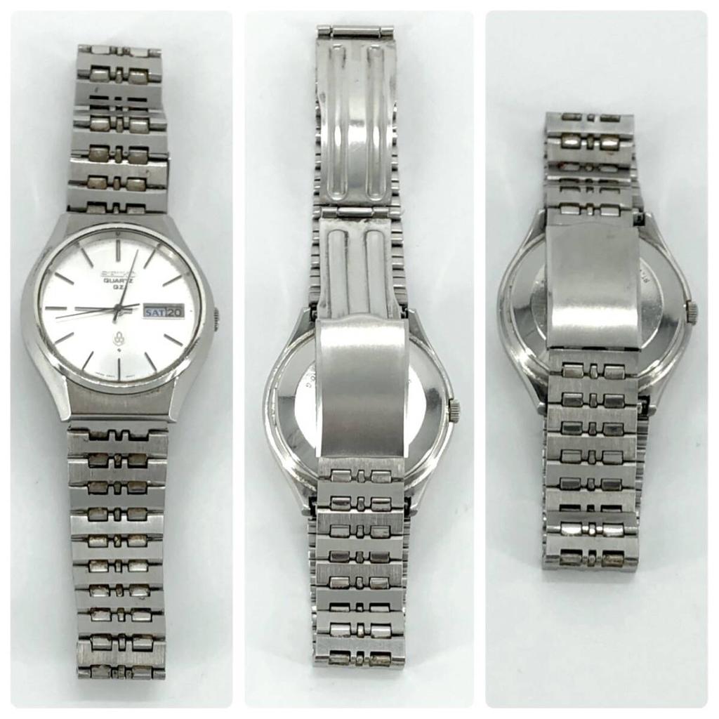 New battery Working SEIKO 1974 Silver Water-Resistant for Daily replaced. condition. 0923-8010 Quartz, model, 4N0582, Day-Date, Dial, Men's Watch