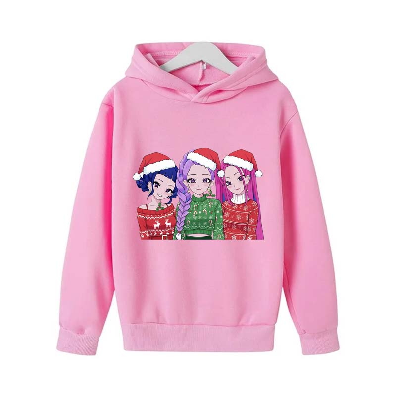 KPop Dämonenjäger Hoodie Y2K KPop Dämonenjäger Weihnachts-Hoodies Mädchen Jungen Rumi Herbst Lässig Langarm Kinderbekleidung