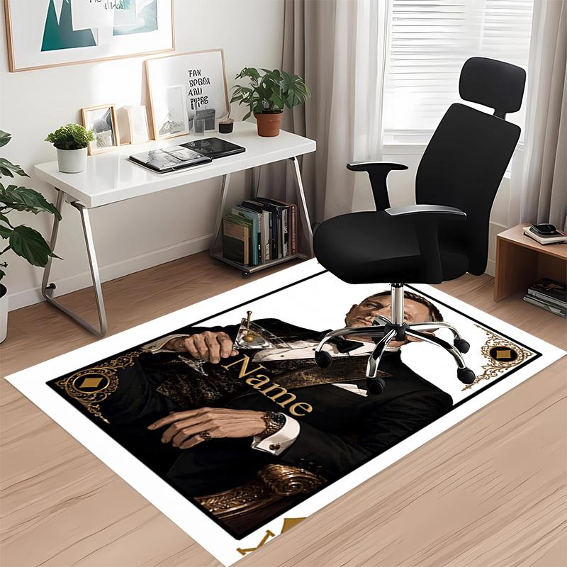 Custom Name 007 James Bond Printed Carpet Rug For Office Chair Living Room Bedroom Kitchen Room Decor Gifts