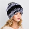 New Luxury Knitted Real Genuine Fox Fur Hats Women Beanies Solid Rex Rabbit Fur Caps Winter Lady Party Fashion Fur Hat Skullies