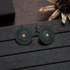 Antique Bronze Metal Earrings Vintage Geometric Round Triangle Dangle Pendientes Earrings Women's Ethnic Indian Jhumka Zircon