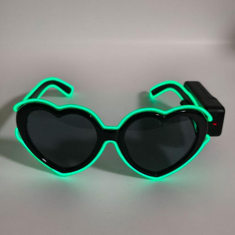 Pink Heart Glitter Light-Up Glasses for Parties and Photography
