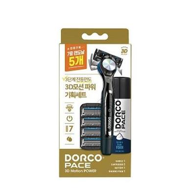 Dorco PACE 3D Motion Power Razor Special Set (Handle + 5 Blades + Shaving Foam 74ml)