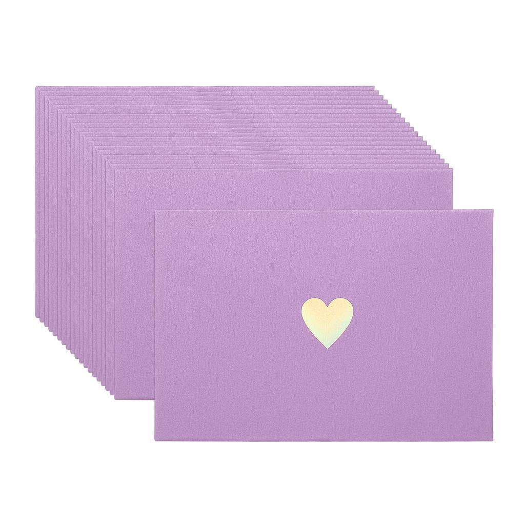20Pcs/Set Mini Card Envelopes Pearlescent Paper Envelopes Business Greeting Cards Holder with Heart Pattern for Birthday Wedding