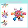 Infant Manhattan Finger Ball Hand Rattle Toy Atomic Ball Rotating Teether Hand Grab Toy Soft Rubber Ball