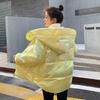 Winter Warm Bright Leather Bread Parkas Coat Loose Pink Women Jackets Yellow Clothes