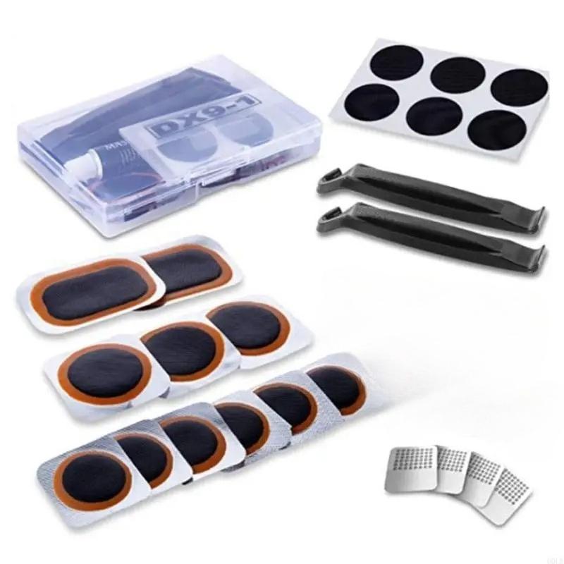 Portable Bike Tire Repair Kits with Bike Tire Levers, Rubber Patches Bicycles Inner Tube Puncture Patches Repair Tool