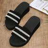 Fashion Pearls To Decorate Slippers Woman Summer Wedge High Heel Sandals for Women Daily Lightweight Soft Bottom Non Slip Slides Mujer