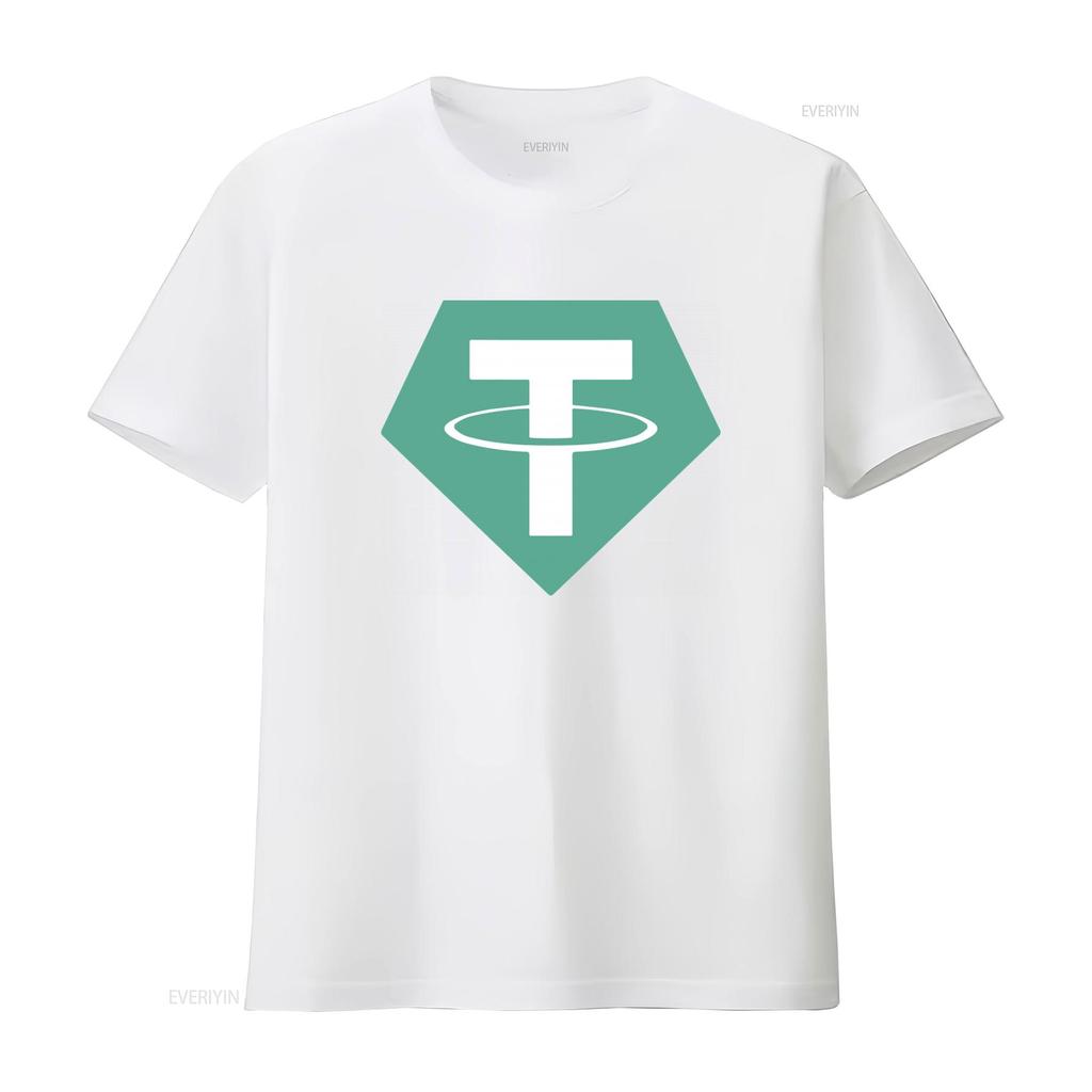 Usdt Tether Small Logo Cryptocurrency Bitcoin Crypto Coin Softstyle T Shirt vintage Washed Stretched streetwear