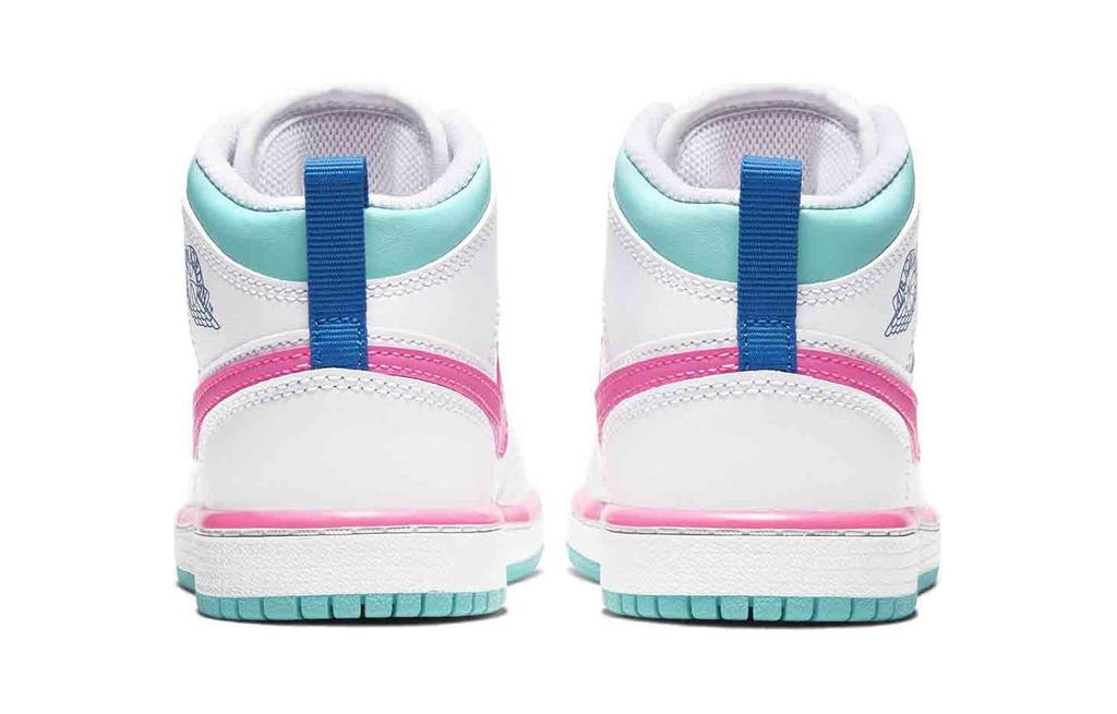Jordan 1 Mid White Pink Green Soar PS 640737-102