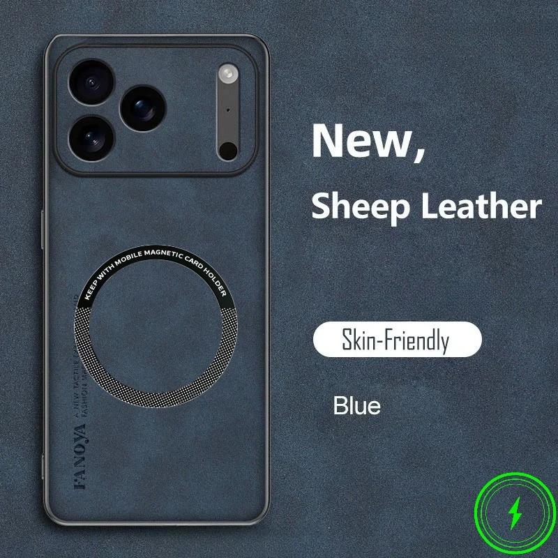 Luxury Leather Shockproof Phone Case For iPhone 17 Pro Max 17Air 16E 15 14 Plus 13 12 PU+TPU Magnetic Sheepskin Soft Back Cover