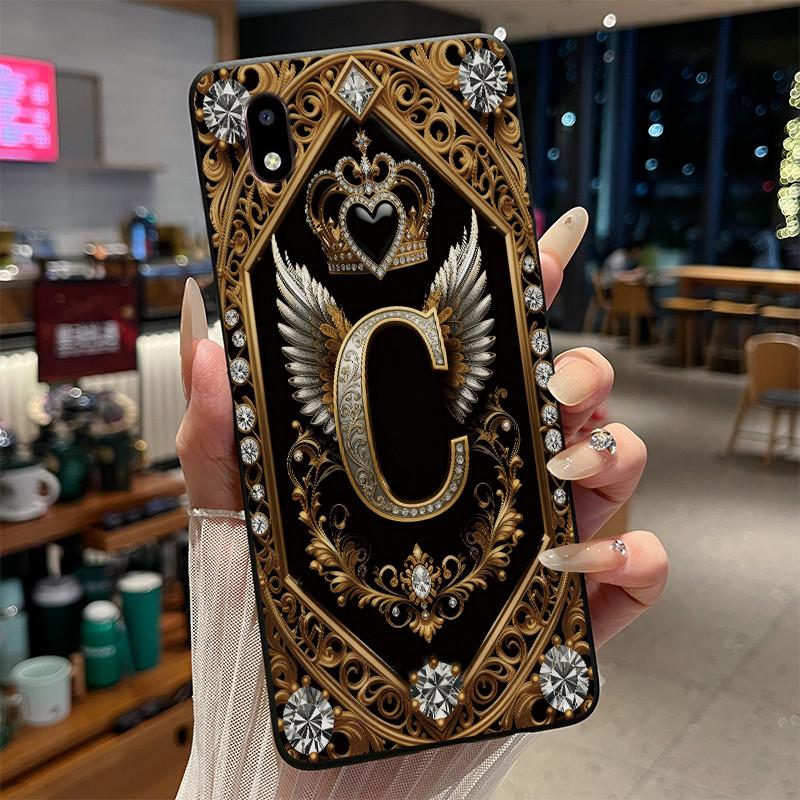 

Phone Case For ZTE Blade A3 2020/Avid 579 Funda Soft Black Silicone Back Cover Initial Letters Pattern Fashion Protective Casing ZTE Avid 579