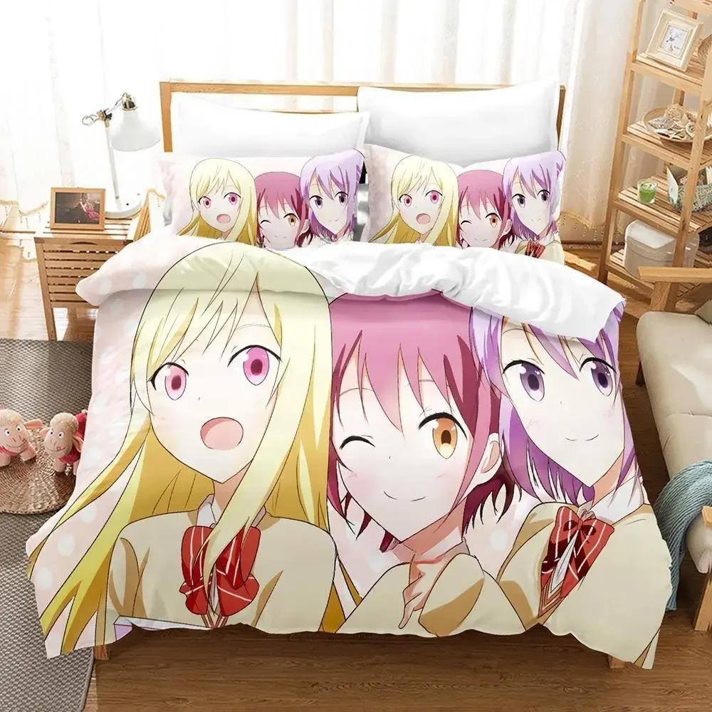 Yamada-kun und die sieben Hexen Bettwäsche-Set Cartoon Anime dreiteiliges Set Erwachsener Kind Schlafzimmer Bettbezug Sets 3D Kawaii Mädchen