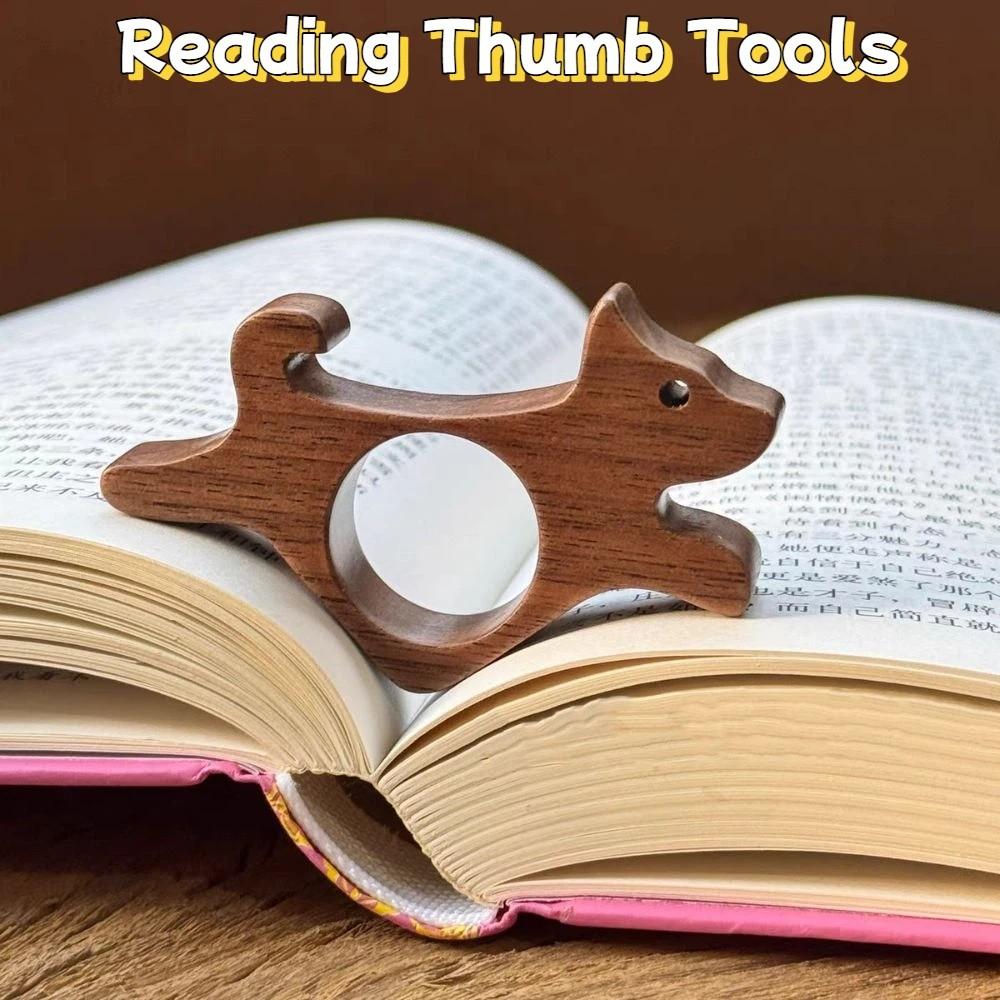 Pet Design Wooden Thumb Bookmark Cat Shape Pages Guide Marker Book Page Holder  Reading