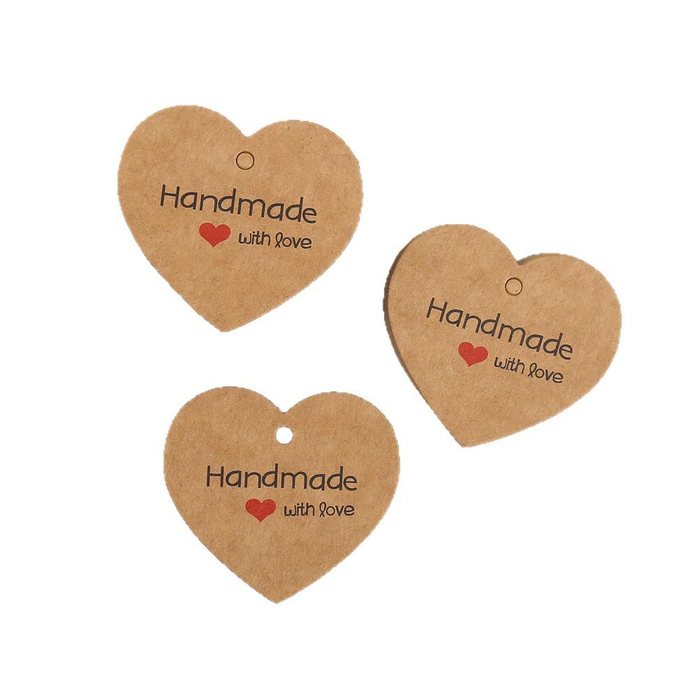 Heart Shaped Kraft Paper Gift Tags - Handmade Packaging Tags