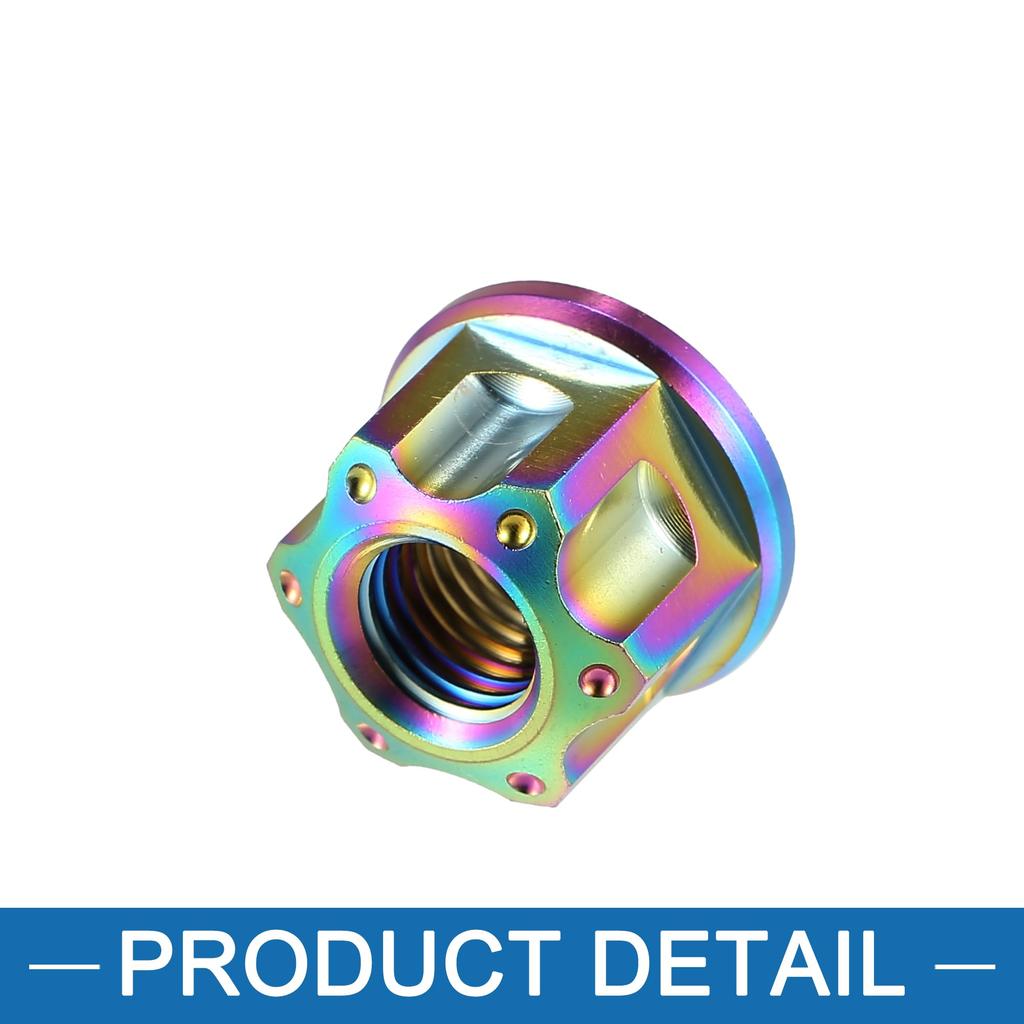 ABSOPRO Rear Wheel Axle Sprocket Flange Bolts and Nuts for and M10 Pitch Titanium Bright Colors of Bicycles, Motorcycles, Motorbikes, 1.25mm, Alloy,
